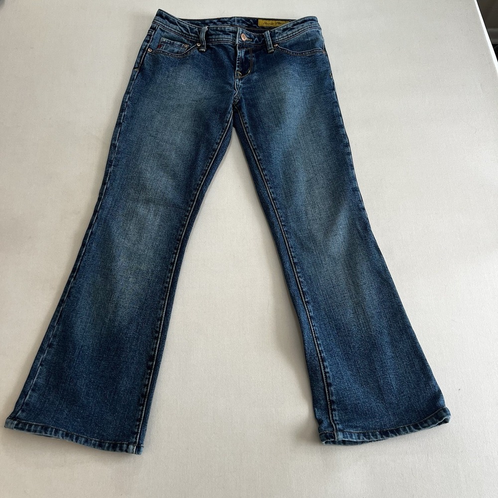 Seven7 Classic Flare Jeans Womens 29 Blue Medium Wash Low Rise Denim Pants